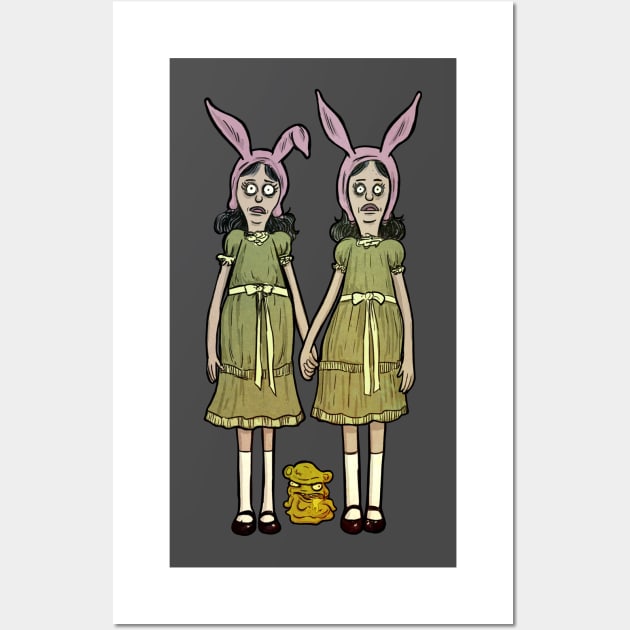 Louise Bobs Burger The Shining parody horror design Wall Art by AtomicMadhouse